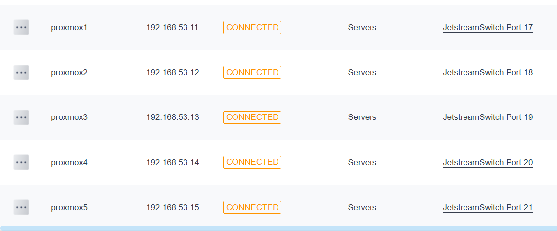 Servers in Omada panel after setup